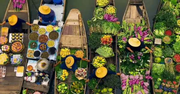Chợ Nổi Damnoen Saduak - Chợ Đường Ray Maeklong - Icon Siam